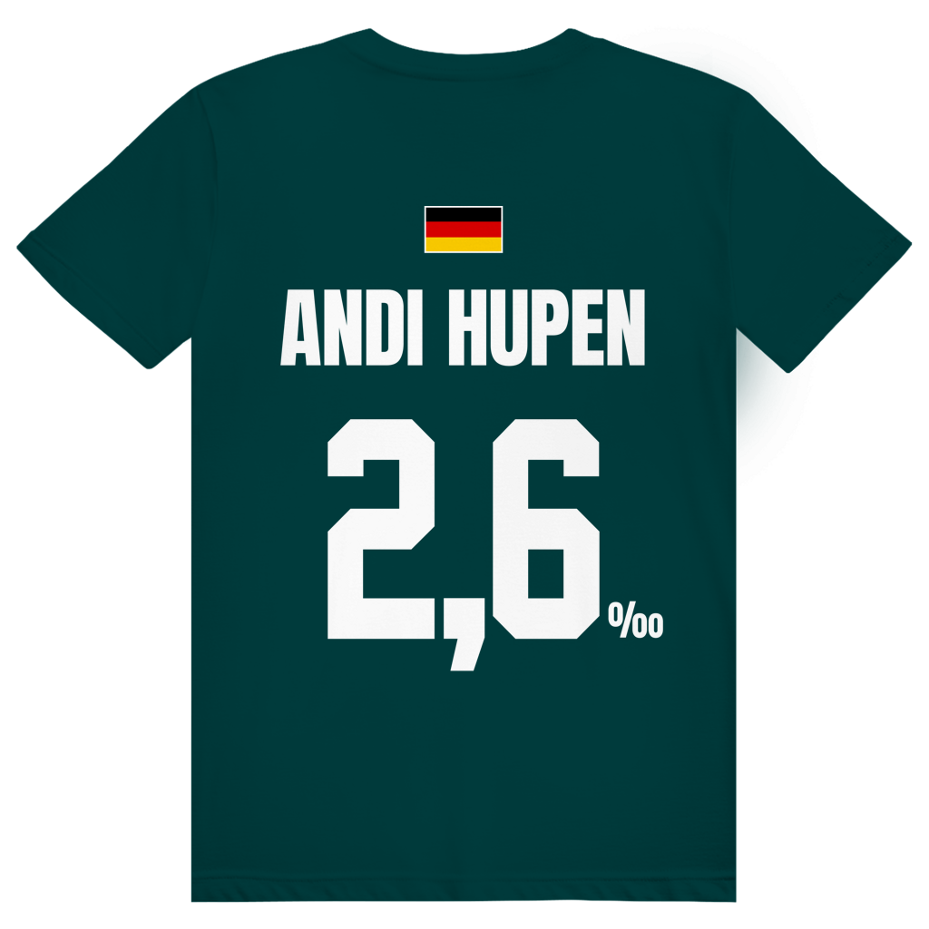 Andi Hupen - Sauftrikot Deutschland Trikot - Premium Bio Unisex (Rückendruck) T-Shirt