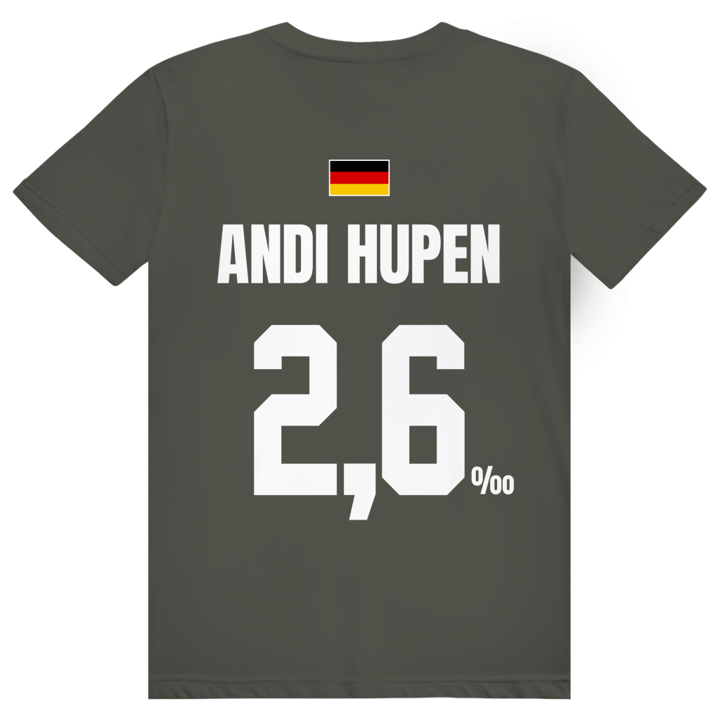 Andi Hupen - Sauftrikot Deutschland Trikot - Premium Bio Unisex (Rückendruck) T-Shirt