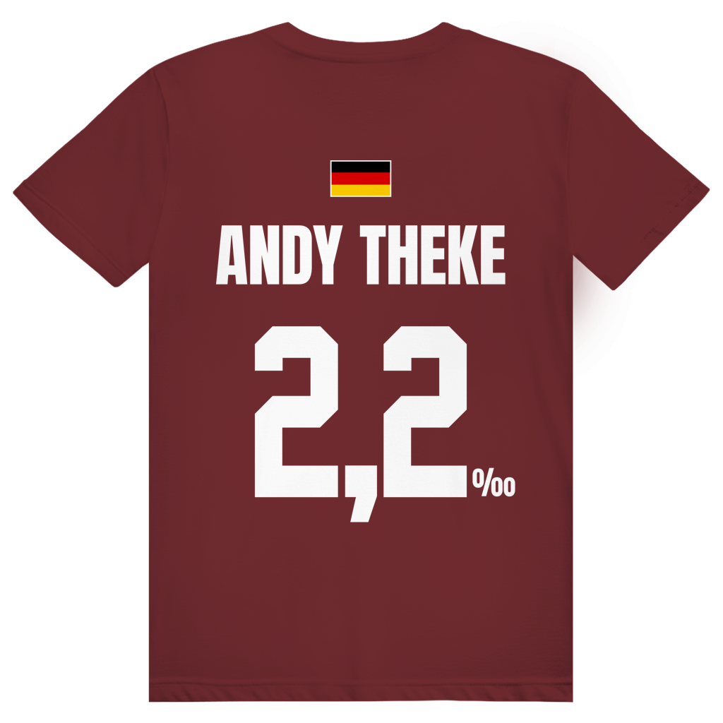 Andy Theke - Sauftrikot Deutschland Trikot - Premium Bio Unisex (Rückendruck) T-Shirt