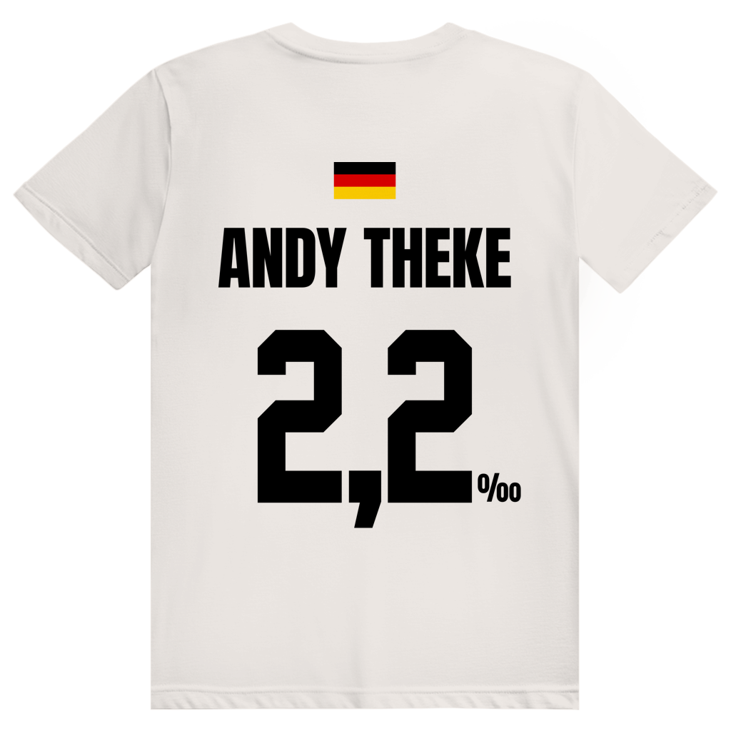 Andy Theke - Sauftrikot Deutschland Trikot - Premium Bio Unisex (Rückendruck) T-Shirt
