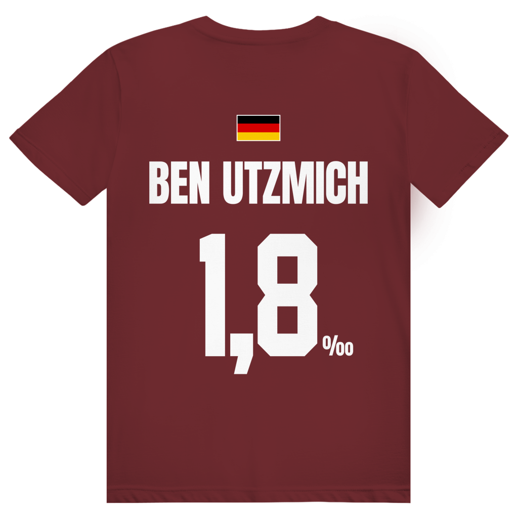 Ben Utzmich - Sauftrikot Deutschland Trikot - Premium Bio Unisex (Rückendruck) T-Shirt