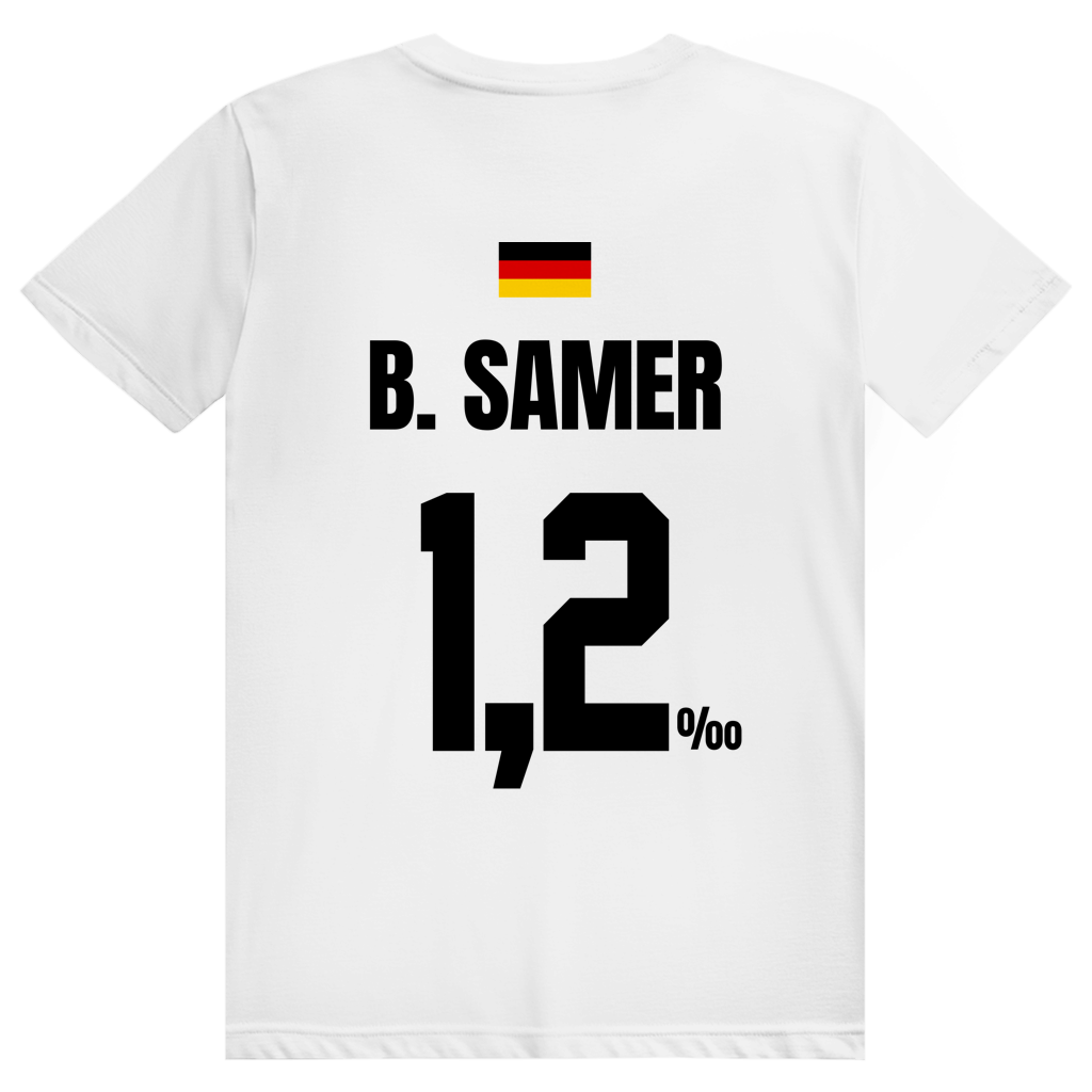 B. Samer - Sauftrikot Deutschland Trikot - Premium Bio Unisex (Rückendruck) T-Shirt
