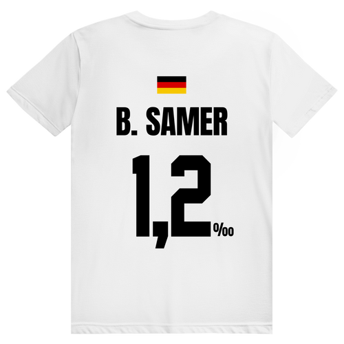 B. Samer - Sauftrikot Deutschland Trikot - Premium Bio Unisex (Rückendruck) T-Shirt