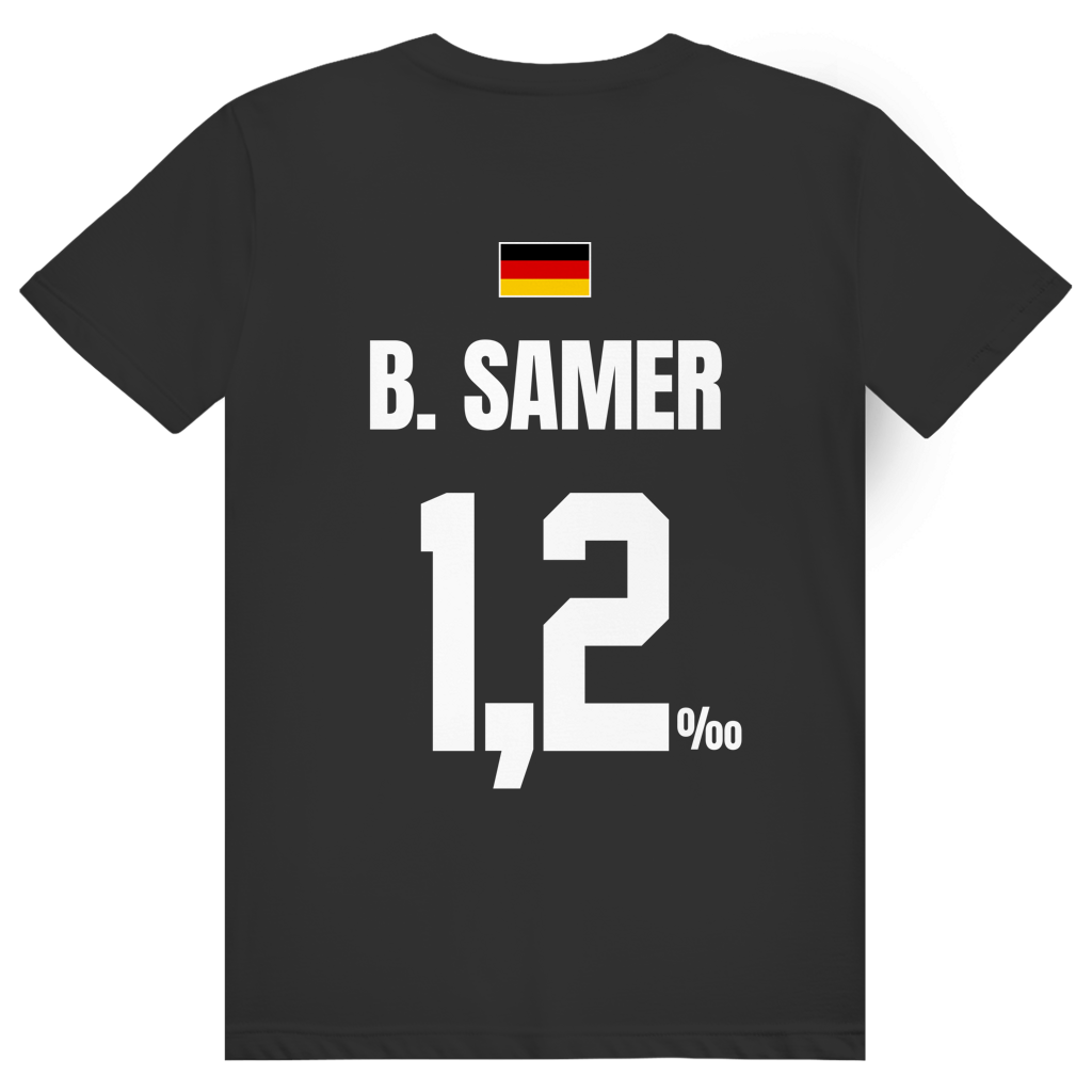 B. Samer - Sauftrikot Deutschland Trikot - Premium Bio Unisex (Rückendruck) T-Shirt