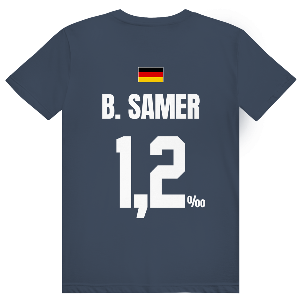 B. Samer - Sauftrikot Deutschland Trikot - Premium Bio Unisex (Rückendruck) T-Shirt