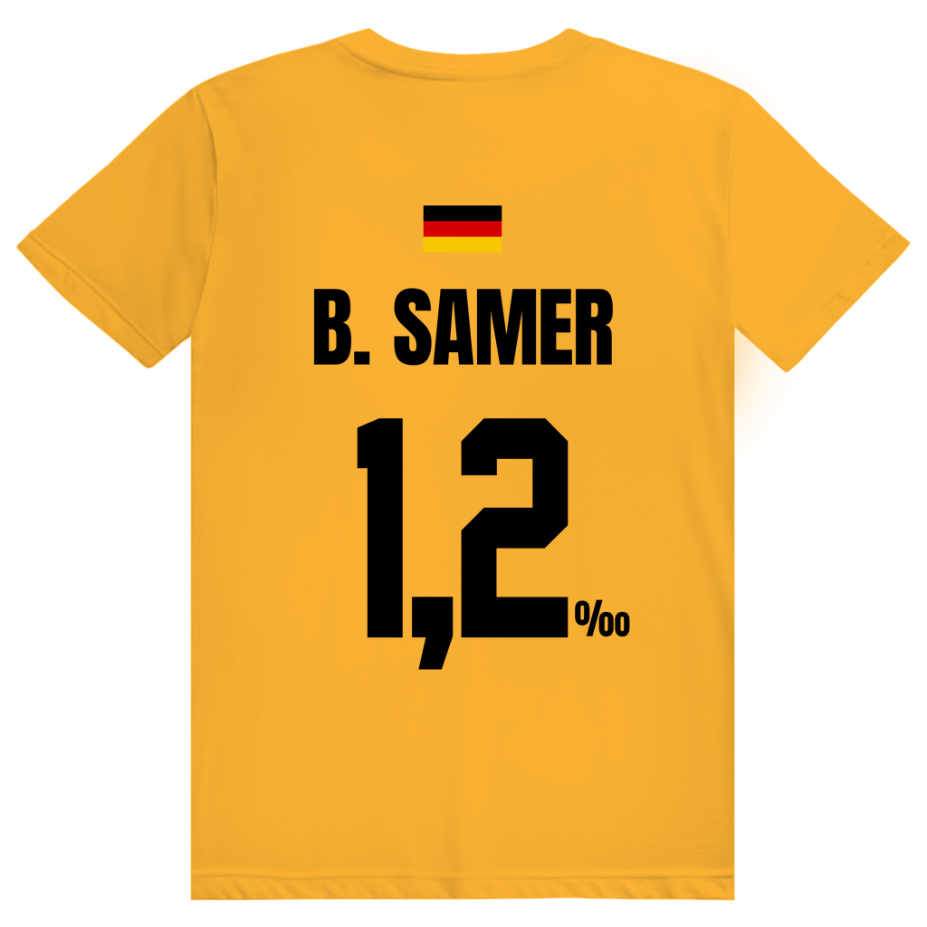 B. Samer - Sauftrikot Deutschland Trikot - Premium Bio Unisex (Rückendruck) T-Shirt