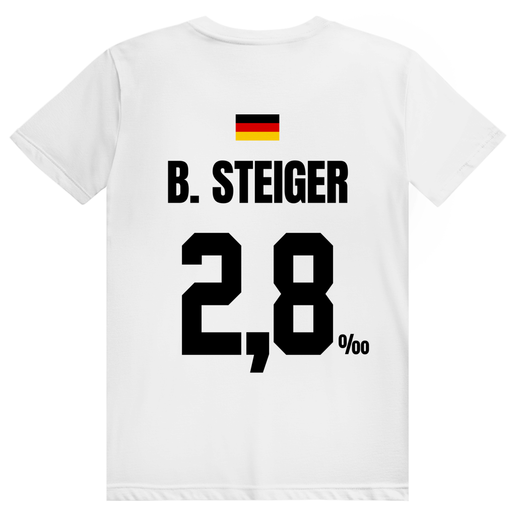 B. Steiger - Sauftrikot Deutschland Trikot - Premium Bio Unisex (Rückendruck) T-Shirt