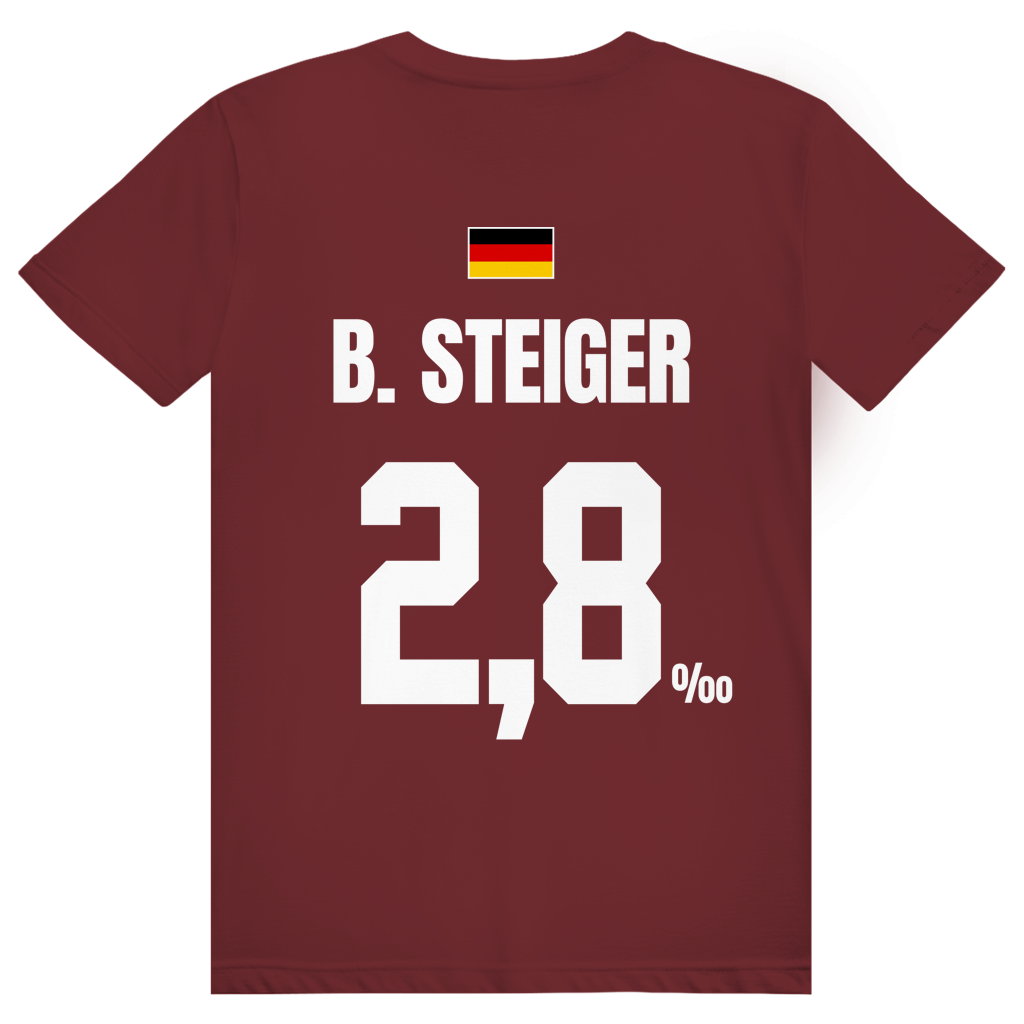 B. Steiger - Sauftrikot Deutschland Trikot - Premium Bio Unisex (Rückendruck) T-Shirt
