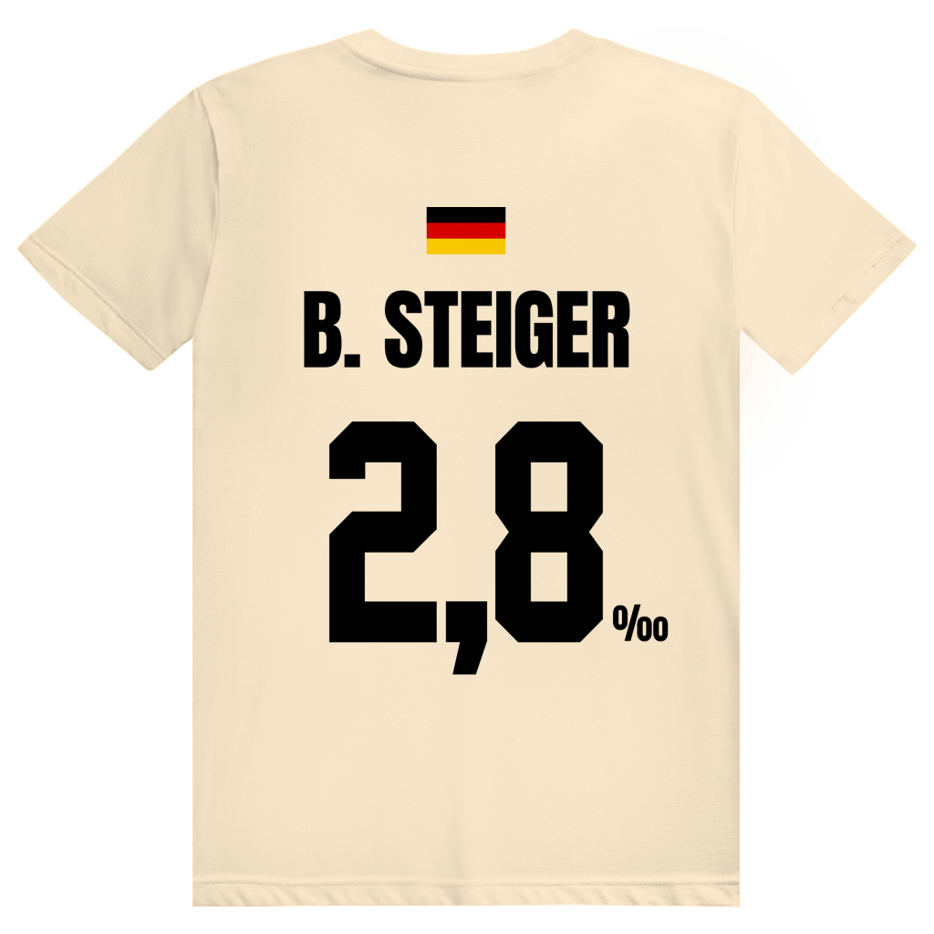 B. Steiger - Sauftrikot Deutschland Trikot - Premium Bio Unisex (Rückendruck) T-Shirt