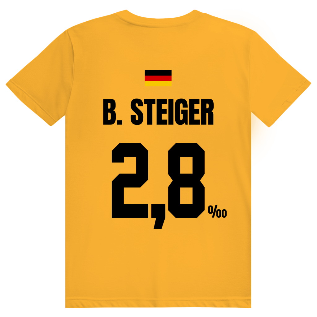 B. Steiger - Sauftrikot Deutschland Trikot - Premium Bio Unisex (Rückendruck) T-Shirt
