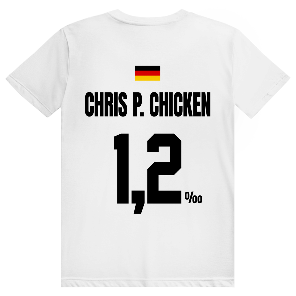 Chris P. Chicken - Sauftrikot Deutschland Trikot - Premium Bio Unisex (Rückendruck) T-Shirt