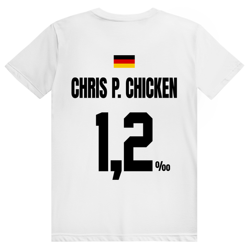 Chris P. Chicken - Sauftrikot Deutschland Trikot - Premium Bio Unisex (Rückendruck) T-Shirt