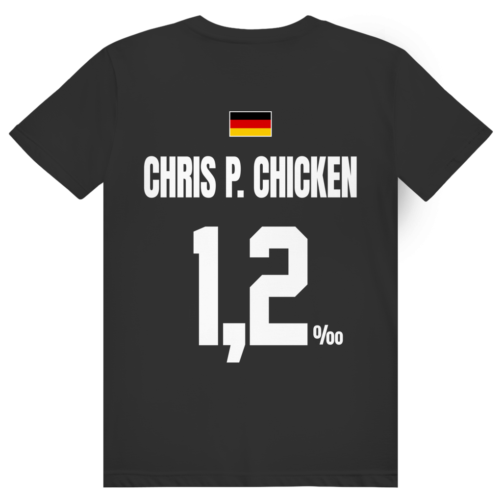 Chris P. Chicken - Sauftrikot Deutschland Trikot - Premium Bio Unisex (Rückendruck) T-Shirt