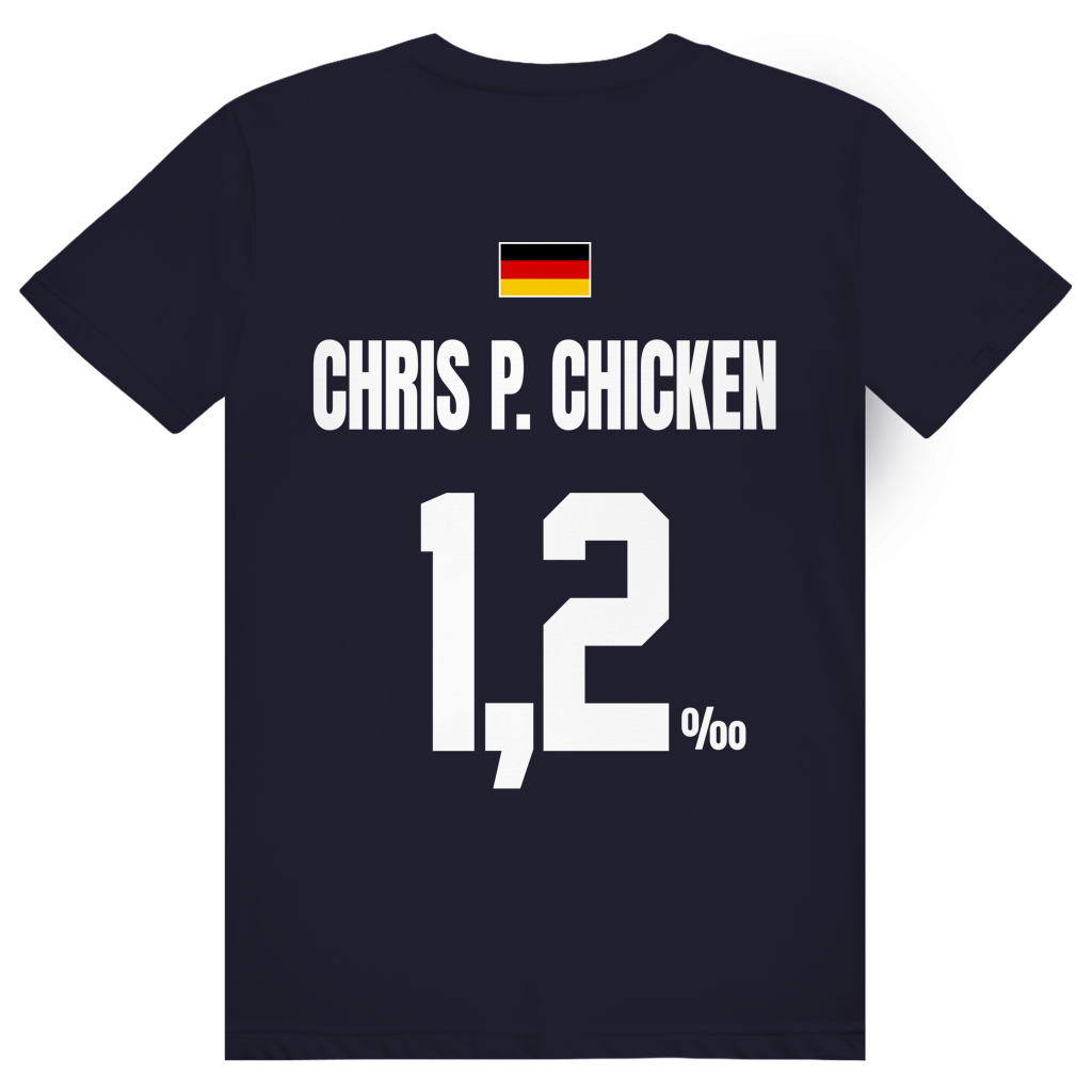 Chris P. Chicken - Sauftrikot Deutschland Trikot - Premium Bio Unisex (Rückendruck) T-Shirt
