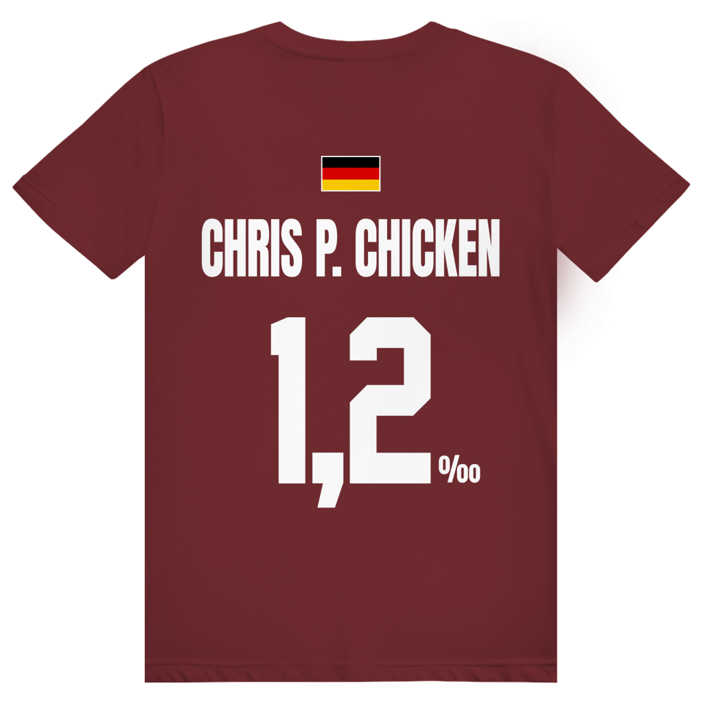 Chris P. Chicken - Sauftrikot Deutschland Trikot - Premium Bio Unisex (Rückendruck) T-Shirt