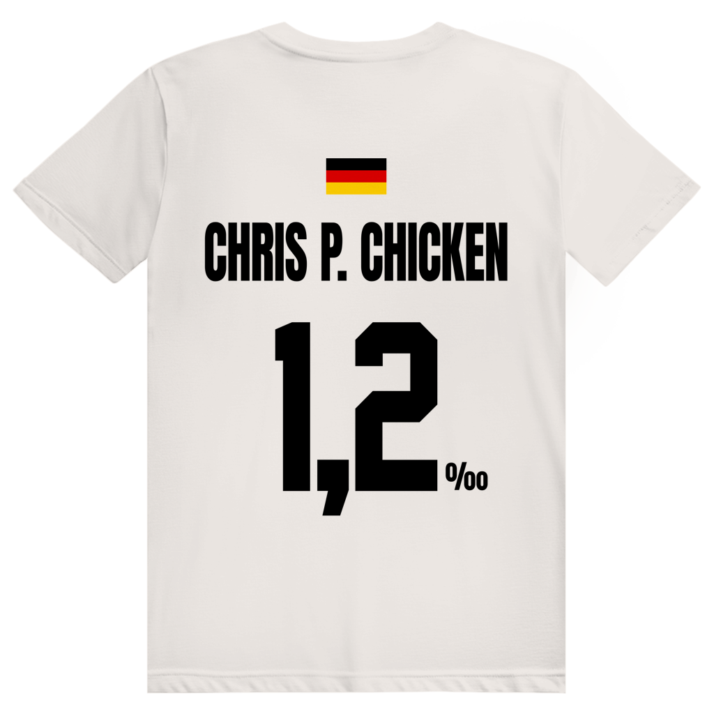 Chris P. Chicken - Sauftrikot Deutschland Trikot - Premium Bio Unisex (Rückendruck) T-Shirt