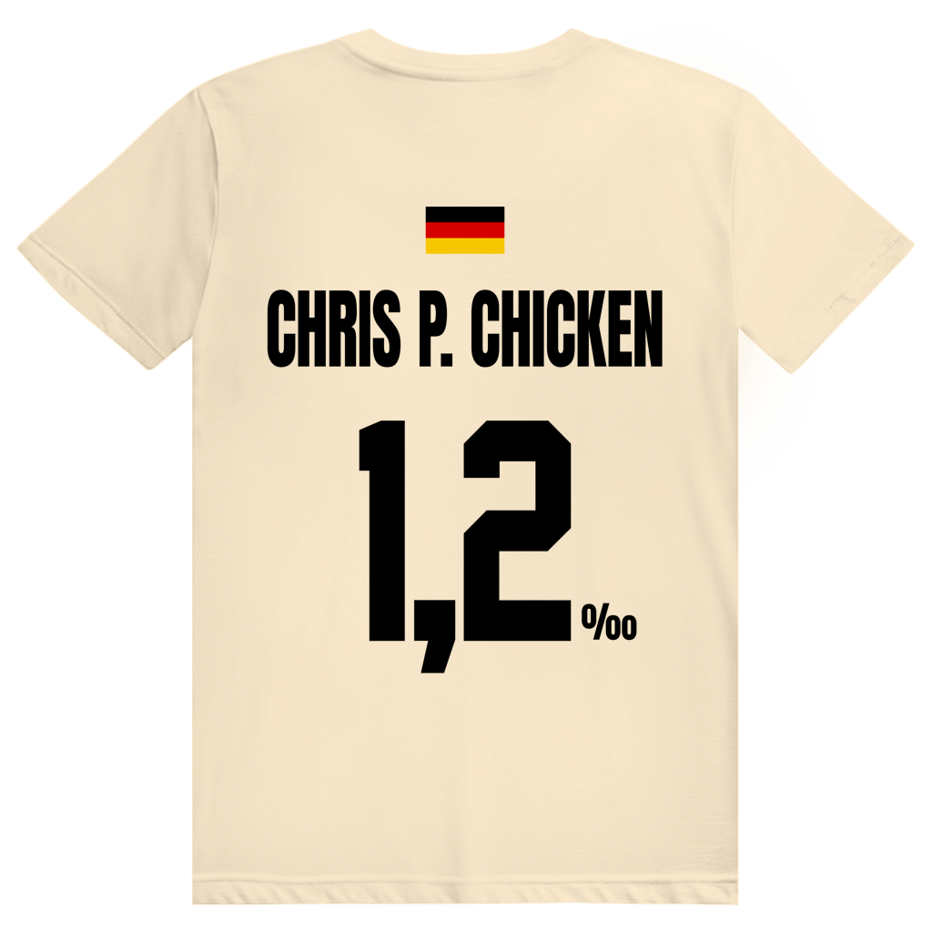 Chris P. Chicken - Sauftrikot Deutschland Trikot - Premium Bio Unisex (Rückendruck) T-Shirt