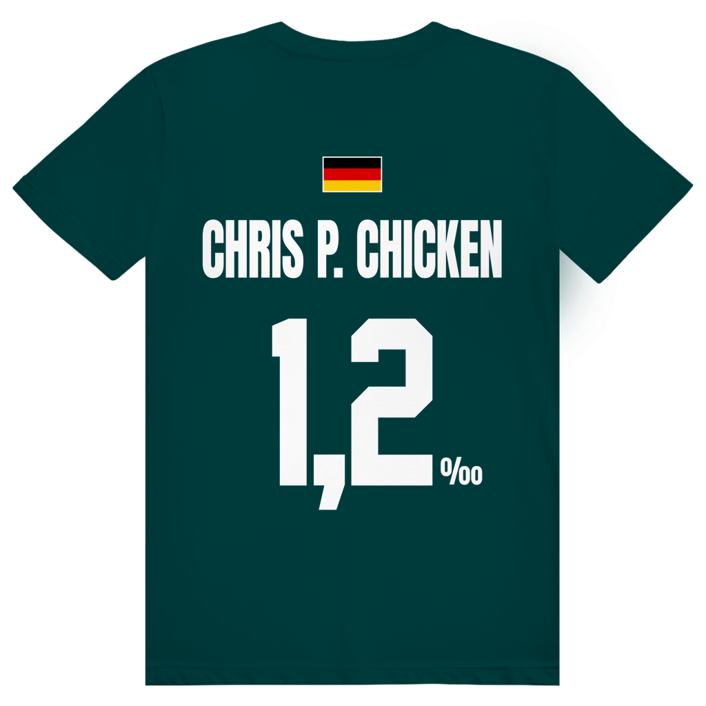 Chris P. Chicken - Sauftrikot Deutschland Trikot - Premium Bio Unisex (Rückendruck) T-Shirt