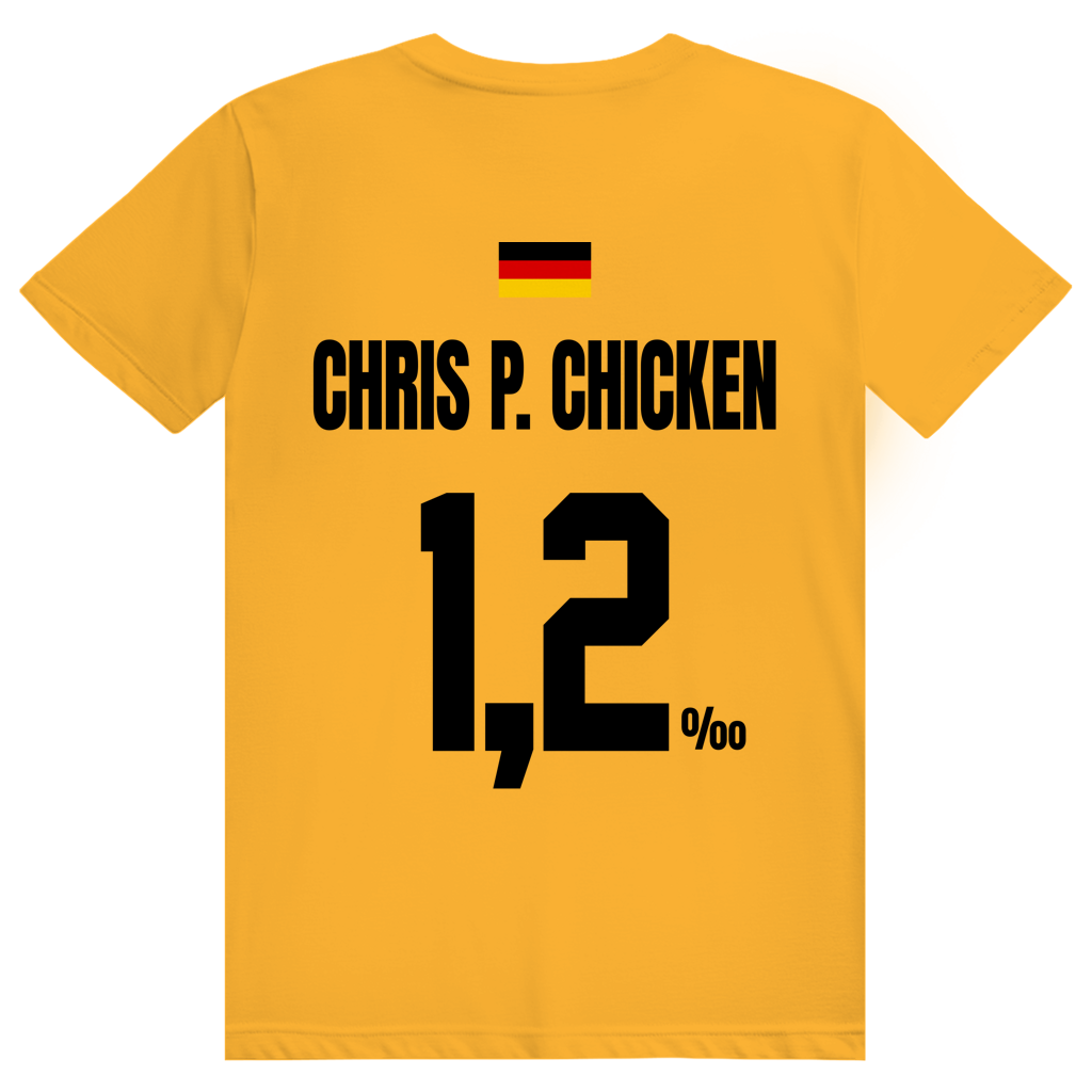 Chris P. Chicken - Sauftrikot Deutschland Trikot - Premium Bio Unisex (Rückendruck) T-Shirt