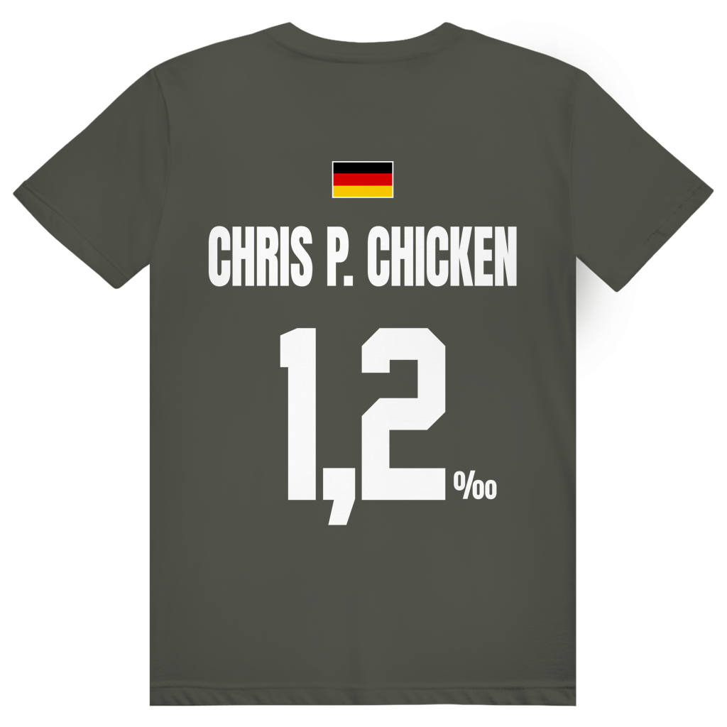 Chris P. Chicken - Sauftrikot Deutschland Trikot - Premium Bio Unisex (Rückendruck) T-Shirt