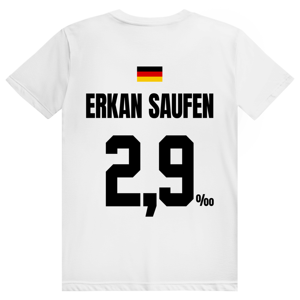 Erkan Saufen - Sauftrikot Deutschland Trikot - Premium Bio Unisex (Rückendruck) T-Shirt