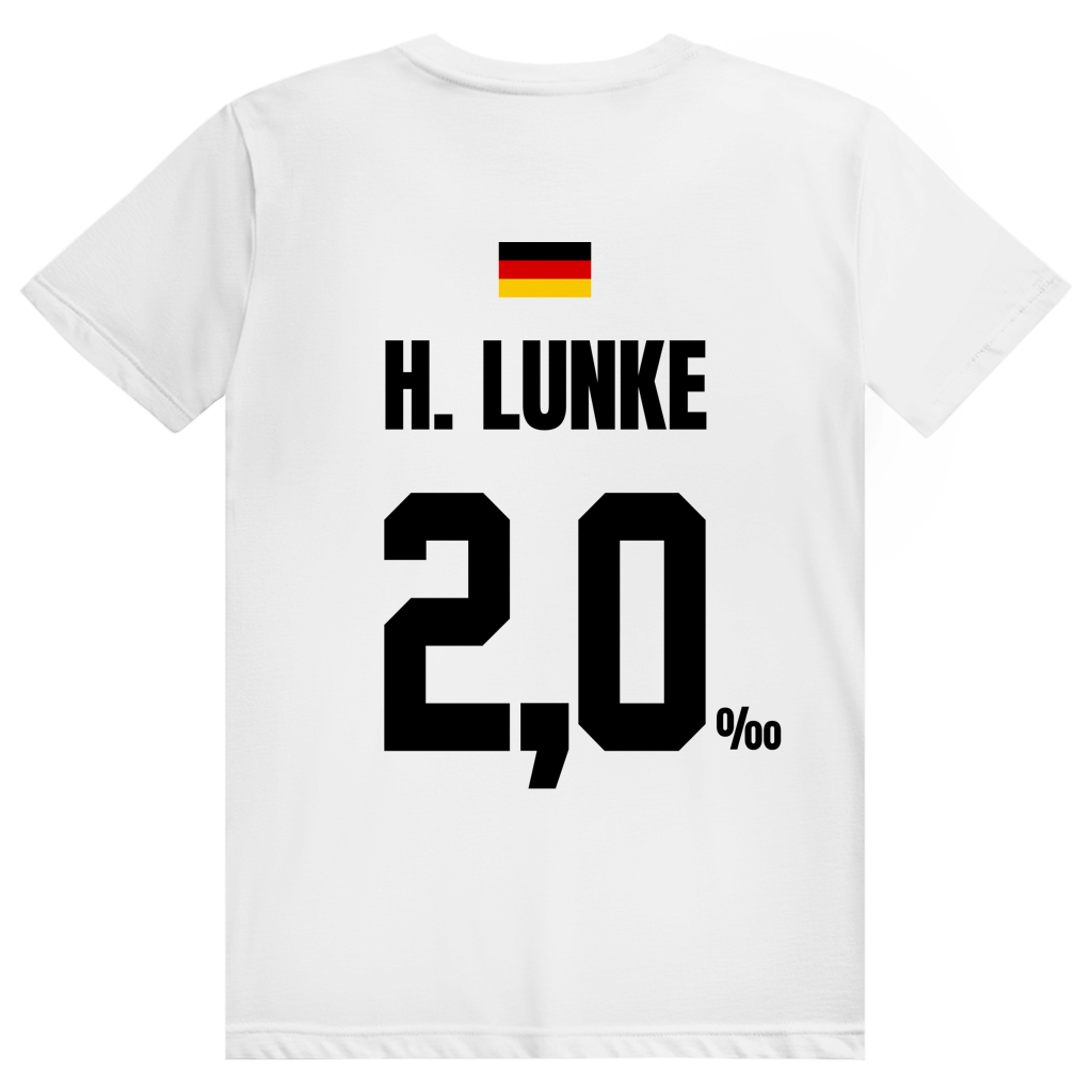H. Lunke - Sauftrikot Deutschland Trikot - Premium Bio Unisex (Rückendruck) T-Shirt