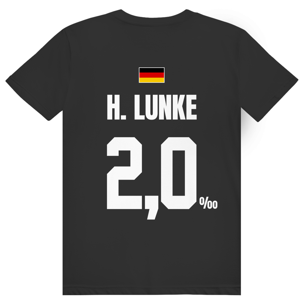 H. Lunke - Sauftrikot Deutschland Trikot - Premium Bio Unisex (Rückendruck) T-Shirt