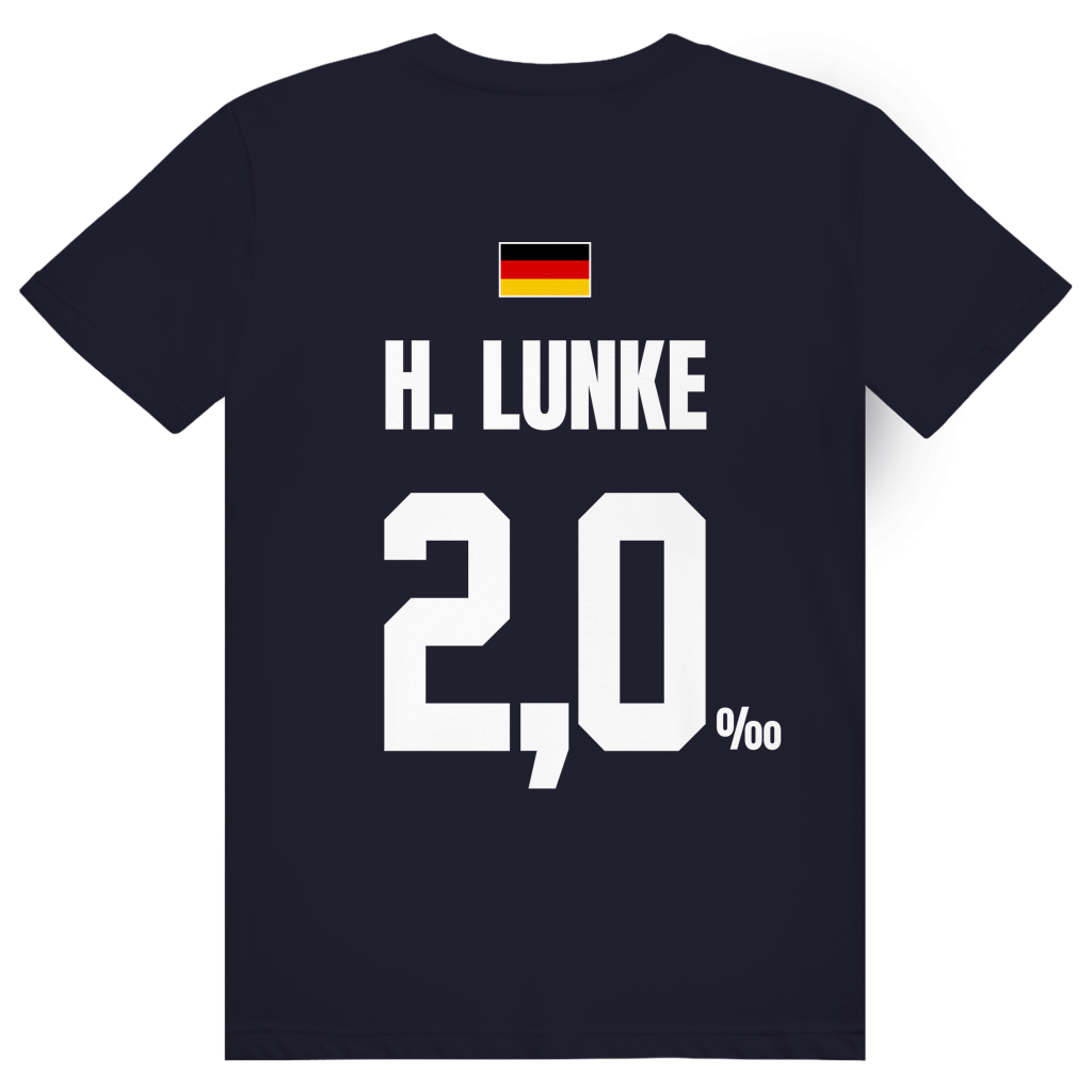 H. Lunke - Sauftrikot Deutschland Trikot - Premium Bio Unisex (Rückendruck) T-Shirt