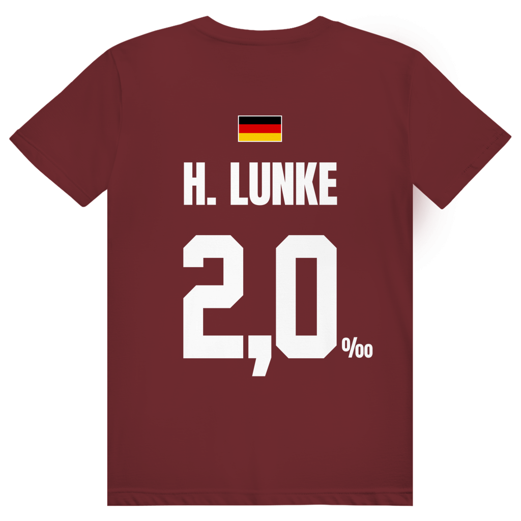H. Lunke - Sauftrikot Deutschland Trikot - Premium Bio Unisex (Rückendruck) T-Shirt