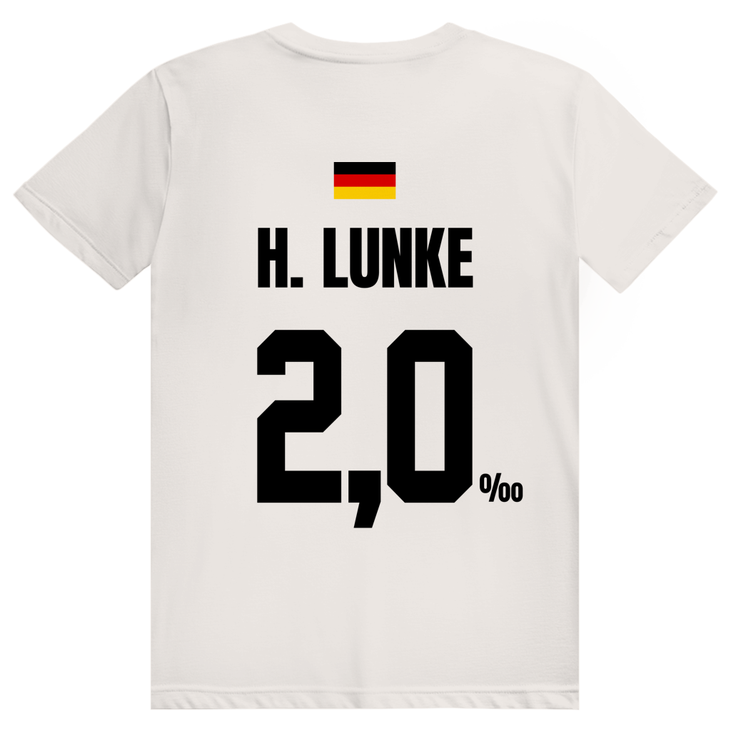 H. Lunke - Sauftrikot Deutschland Trikot - Premium Bio Unisex (Rückendruck) T-Shirt