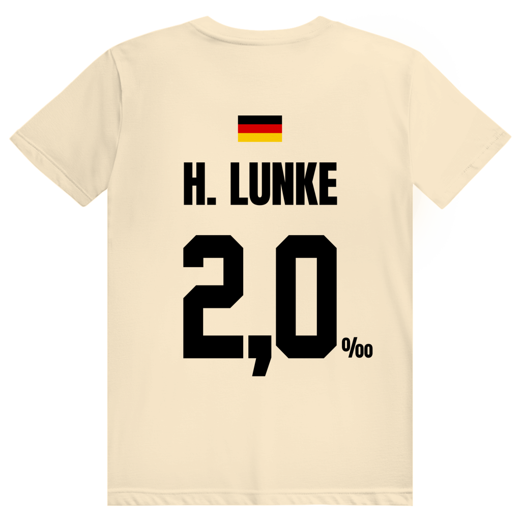 H. Lunke - Sauftrikot Deutschland Trikot - Premium Bio Unisex (Rückendruck) T-Shirt