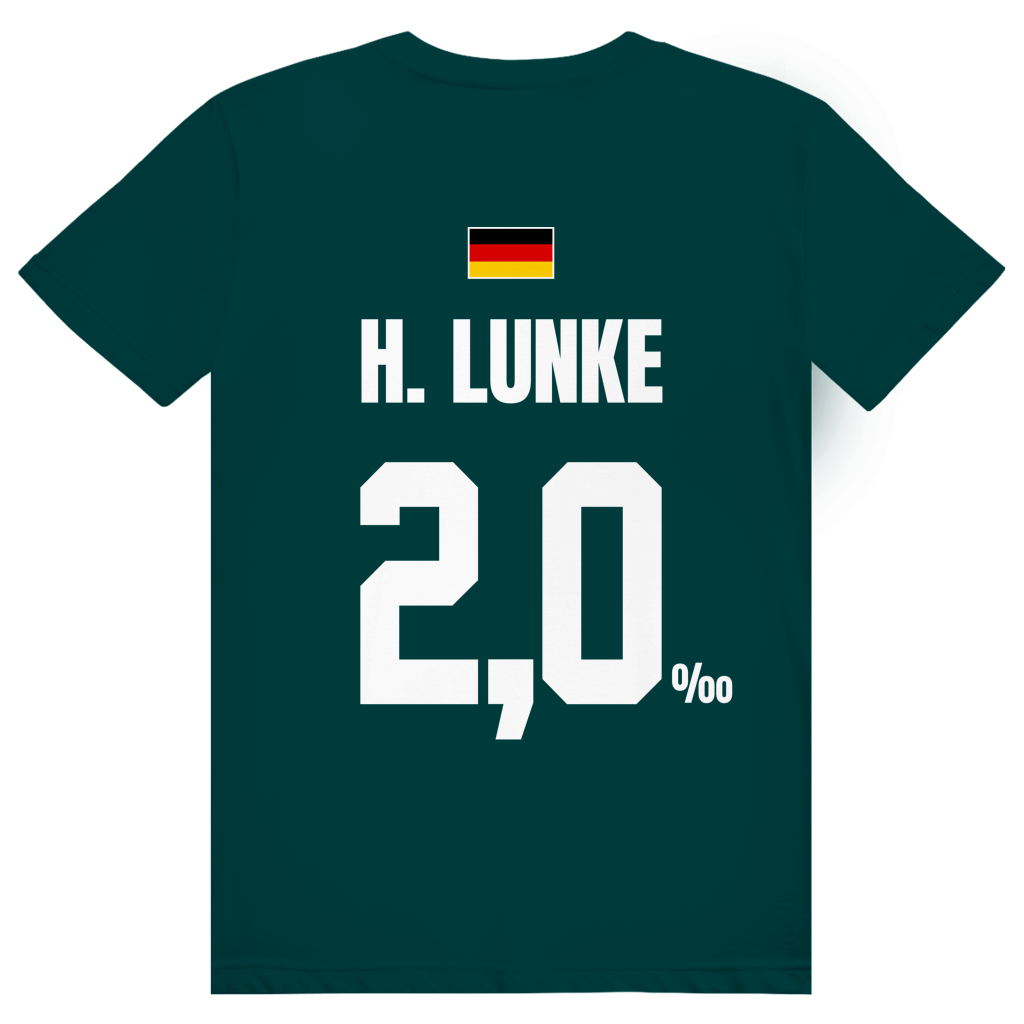 H. Lunke - Sauftrikot Deutschland Trikot - Premium Bio Unisex (Rückendruck) T-Shirt