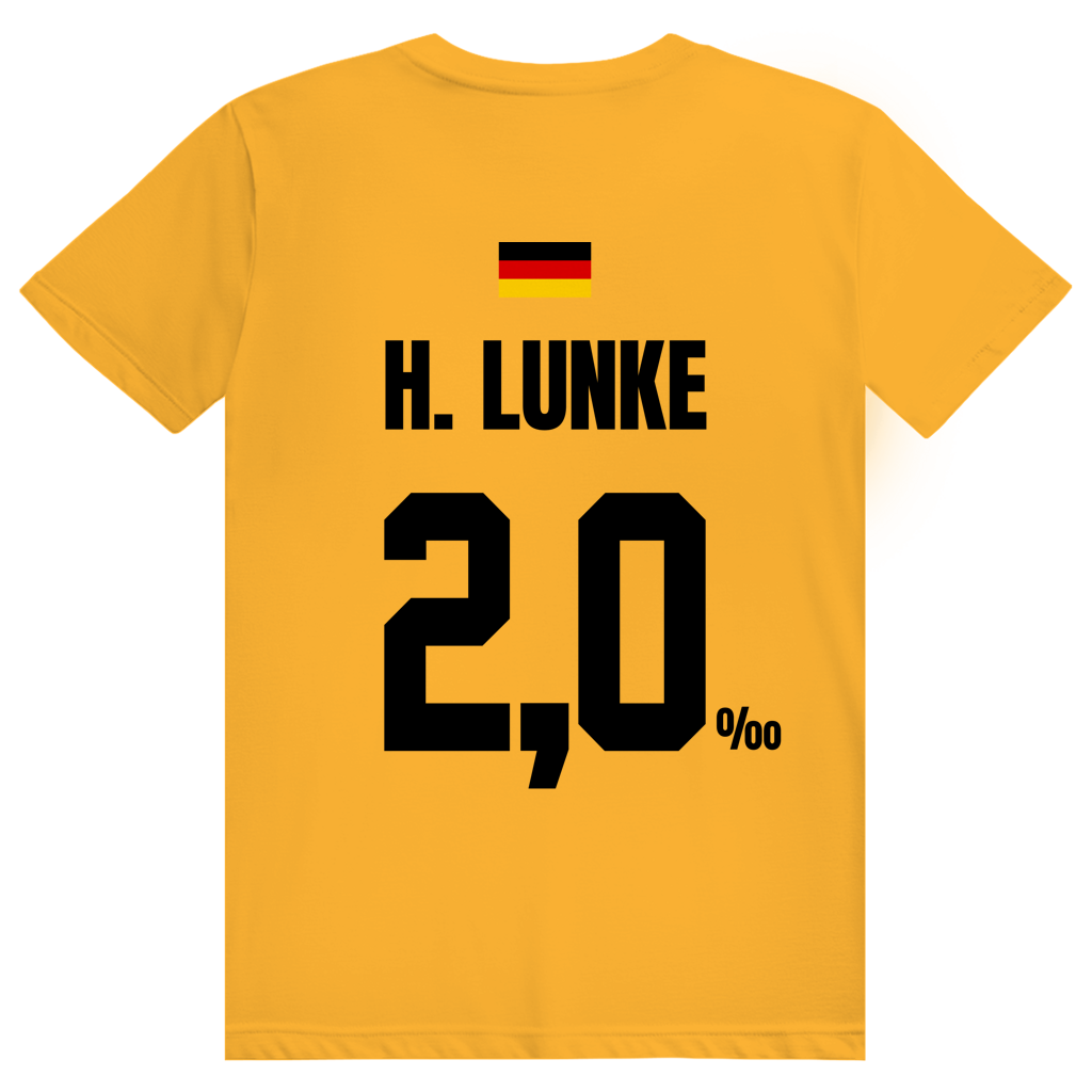 H. Lunke - Sauftrikot Deutschland Trikot - Premium Bio Unisex (Rückendruck) T-Shirt
