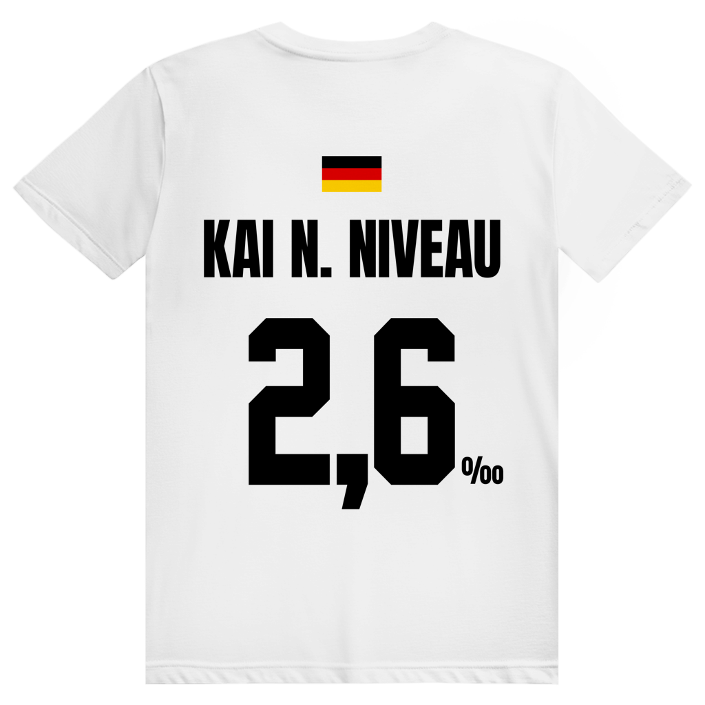 Kai N. Niveau - Sauftrikot Deutschland Trikot - Premium Bio Unisex (Rückendruck) T-Shirt
