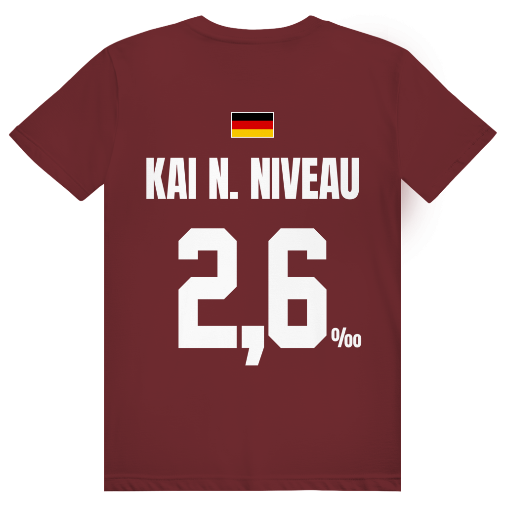 Kai N. Niveau - Sauftrikot Deutschland Trikot - Premium Bio Unisex (Rückendruck) T-Shirt