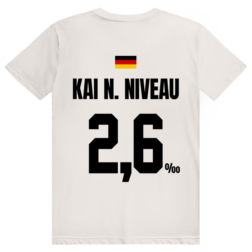 Kai N. Niveau - Sauftrikot Deutschland Trikot - Premium Bio Unisex (Rückendruck) T-Shirt