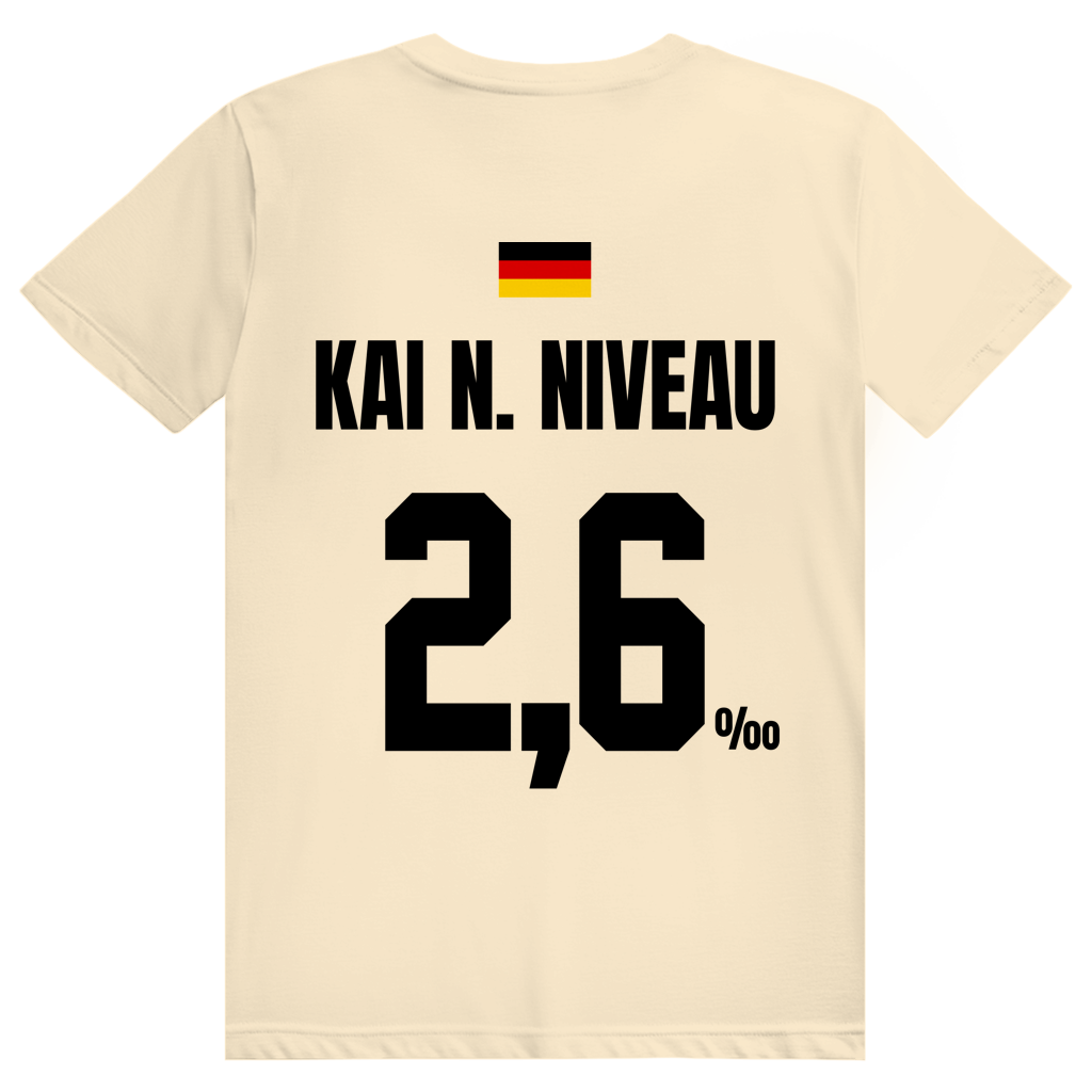Kai N. Niveau - Sauftrikot Deutschland Trikot - Premium Bio Unisex (Rückendruck) T-Shirt