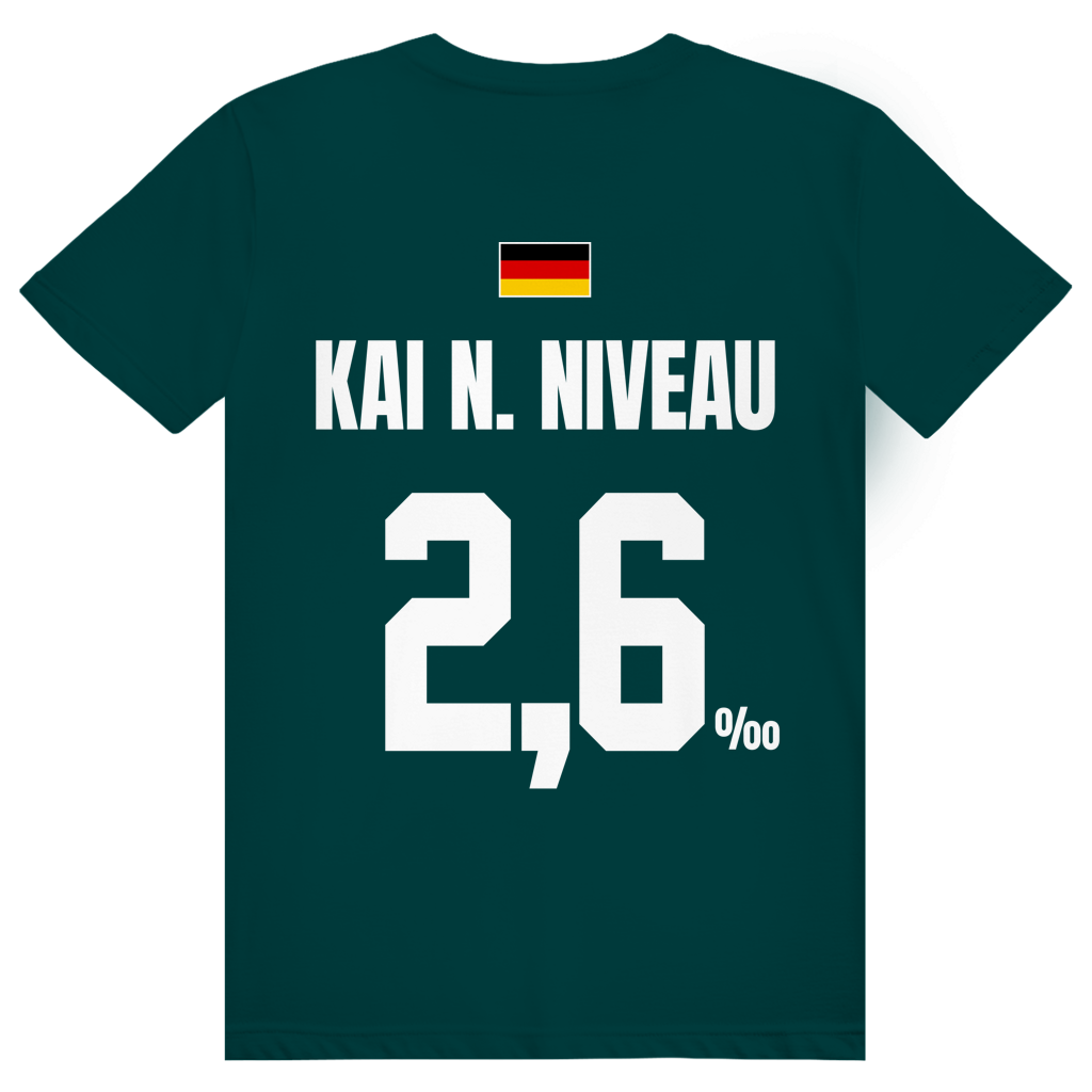 Kai N. Niveau - Sauftrikot Deutschland Trikot - Premium Bio Unisex (Rückendruck) T-Shirt
