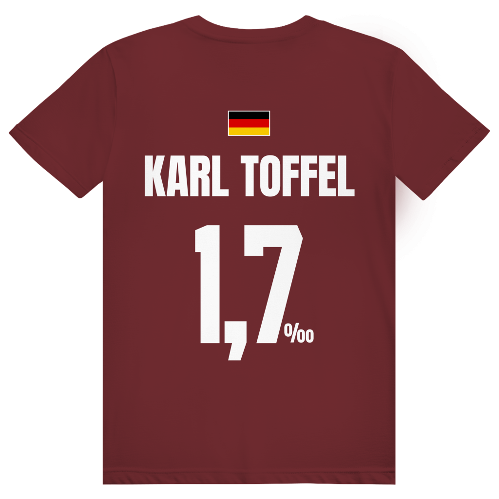 Karl Toffel - Sauftrikot Deutschland Trikot - Premium Bio Unisex (Rückendruck) T-Shirt