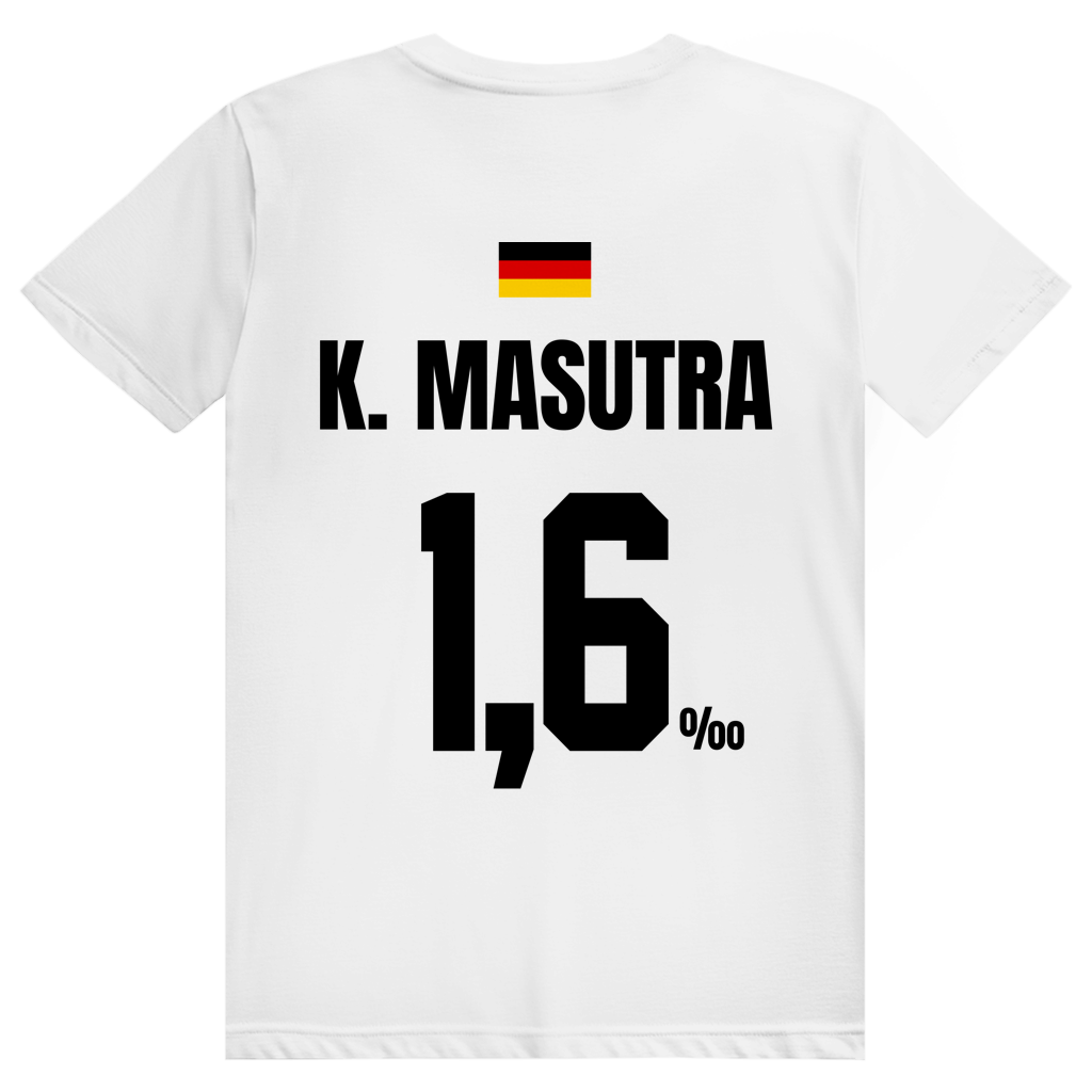 K. Masutra - Sauftrikot Deutschland Trikot - Premium Bio Unisex (Rückendruck) T-Shirt