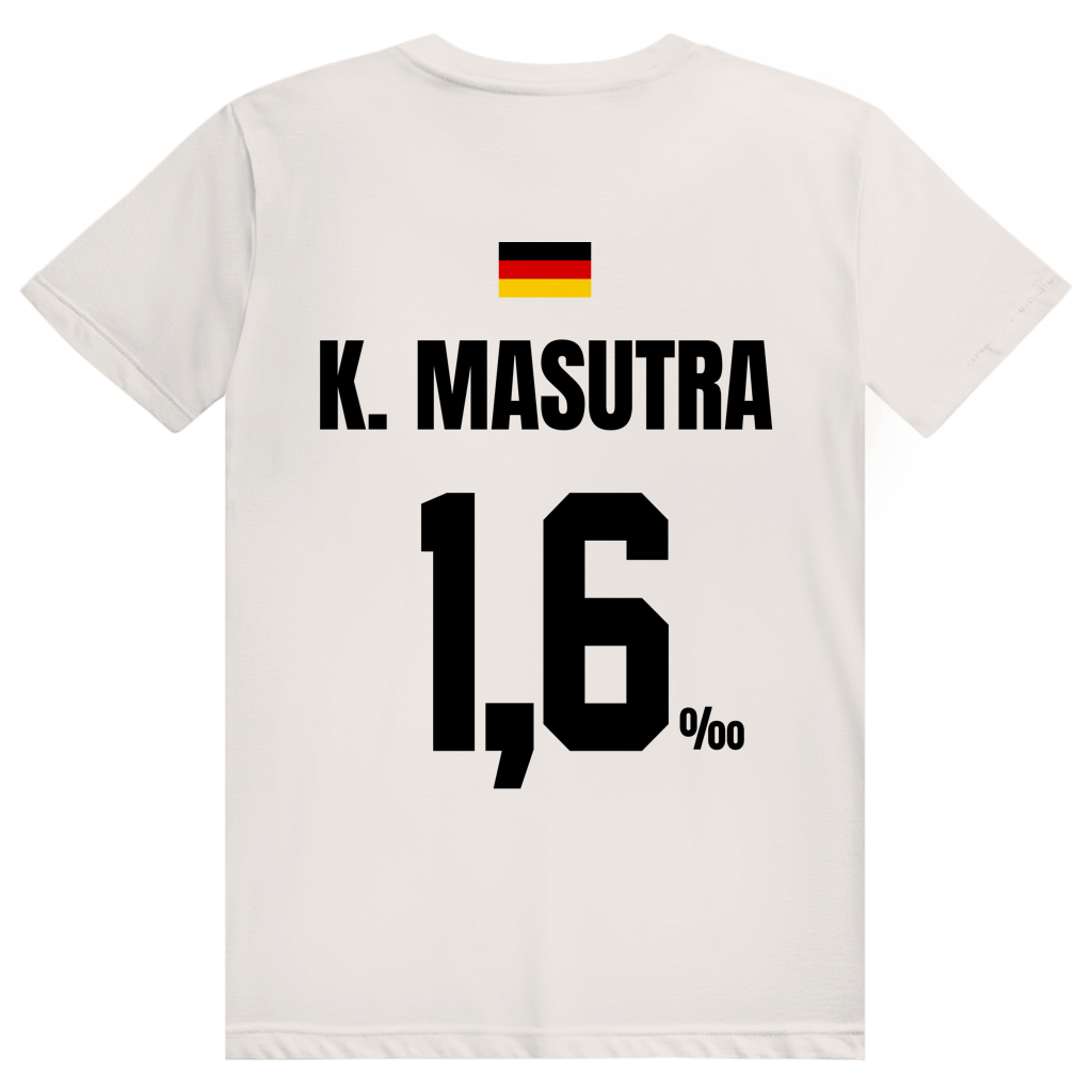 K. Masutra - Sauftrikot Deutschland Trikot - Premium Bio Unisex (Rückendruck) T-Shirt