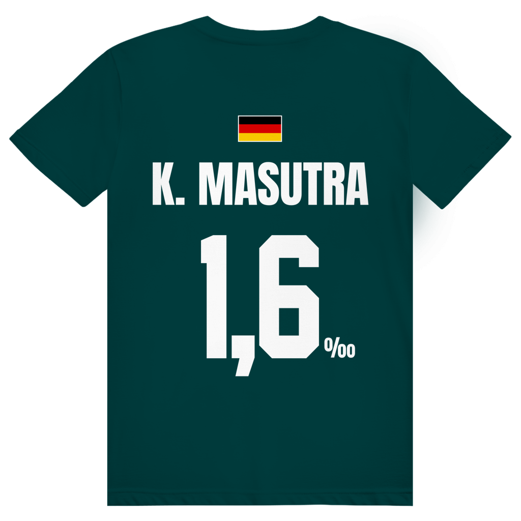 K. Masutra - Sauftrikot Deutschland Trikot - Premium Bio Unisex (Rückendruck) T-Shirt