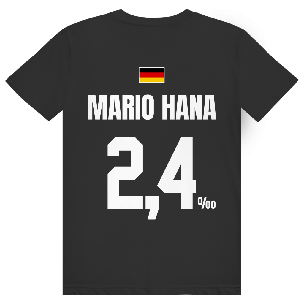 Mario Hana - Sauftrikot Deutschland Trikot - Premium Bio Unisex (Rückendruck) T-Shirt