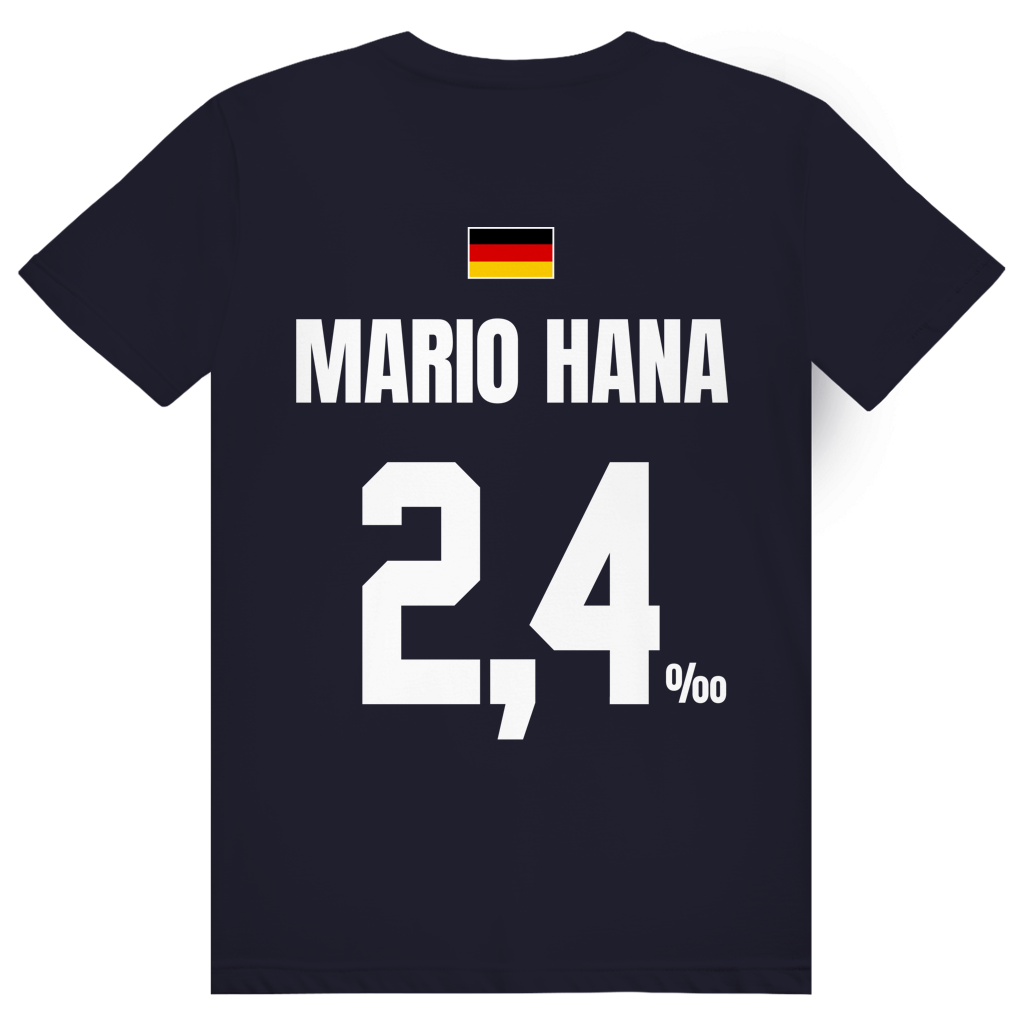 Mario Hana - Sauftrikot Deutschland Trikot - Premium Bio Unisex (Rückendruck) T-Shirt