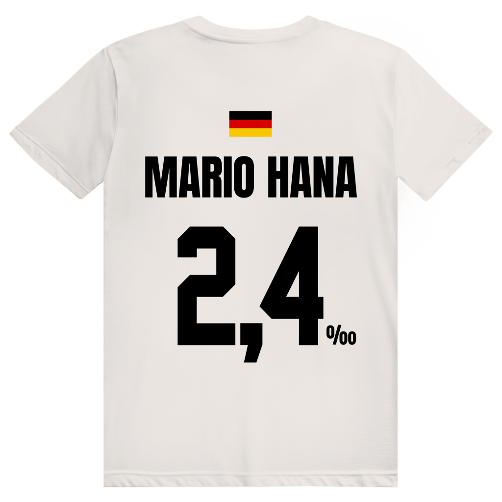 Mario Hana - Sauftrikot Deutschland Trikot - Premium Bio Unisex (Rückendruck) T-Shirt