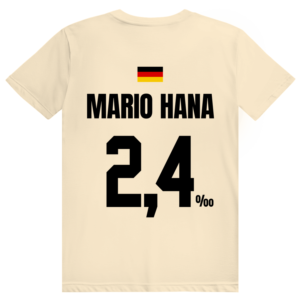 Mario Hana - Sauftrikot Deutschland Trikot - Premium Bio Unisex (Rückendruck) T-Shirt
