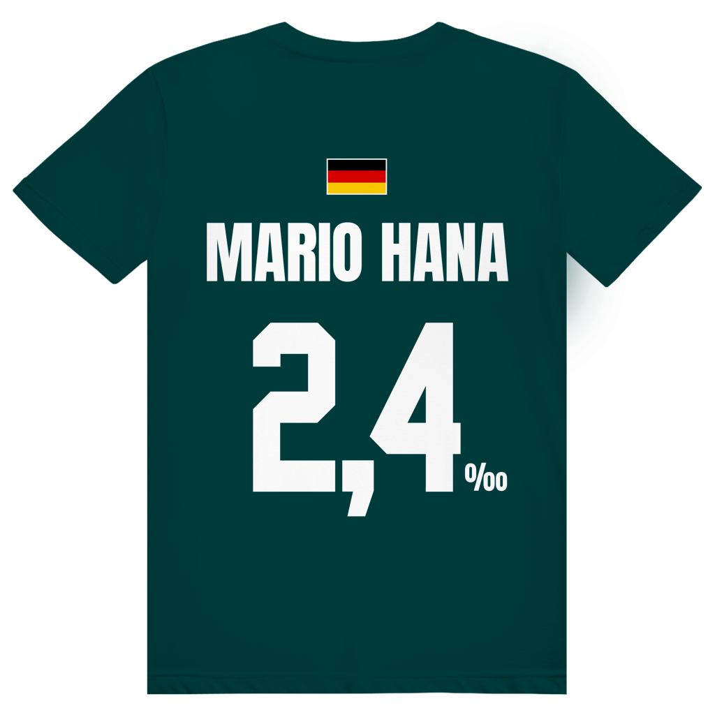 Mario Hana - Sauftrikot Deutschland Trikot - Premium Bio Unisex (Rückendruck) T-Shirt