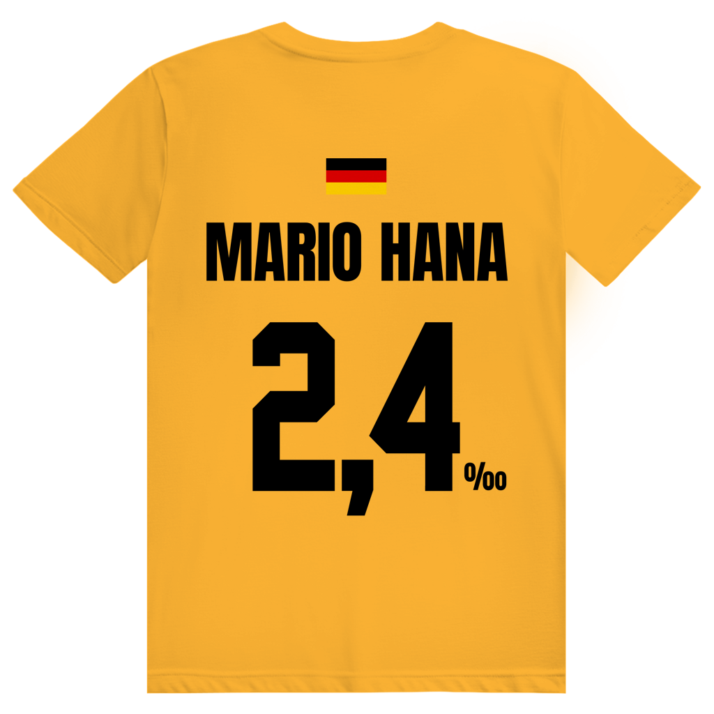 Mario Hana - Sauftrikot Deutschland Trikot - Premium Bio Unisex (Rückendruck) T-Shirt