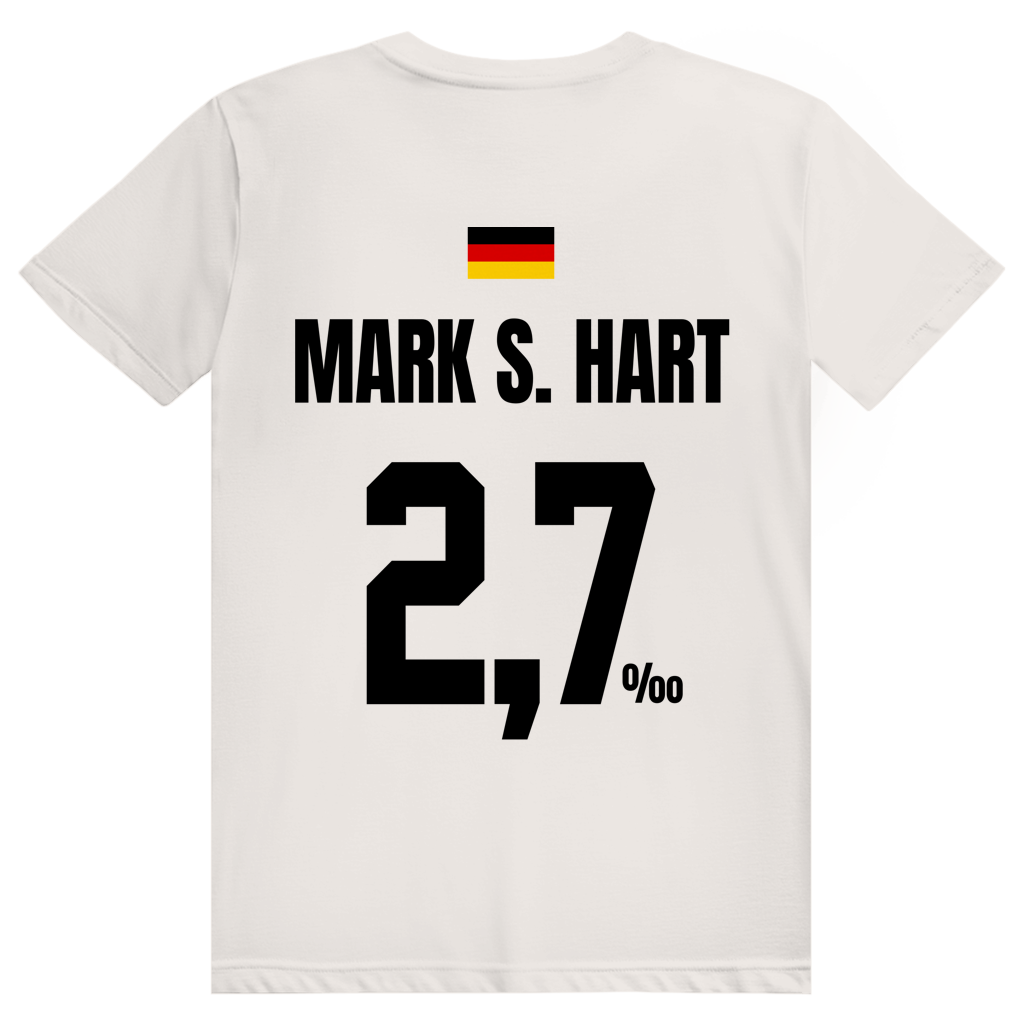 Mark S. Hart - Sauftrikot Deutschland Trikot - Premium Bio Unisex (Rückendruck) T-Shirt