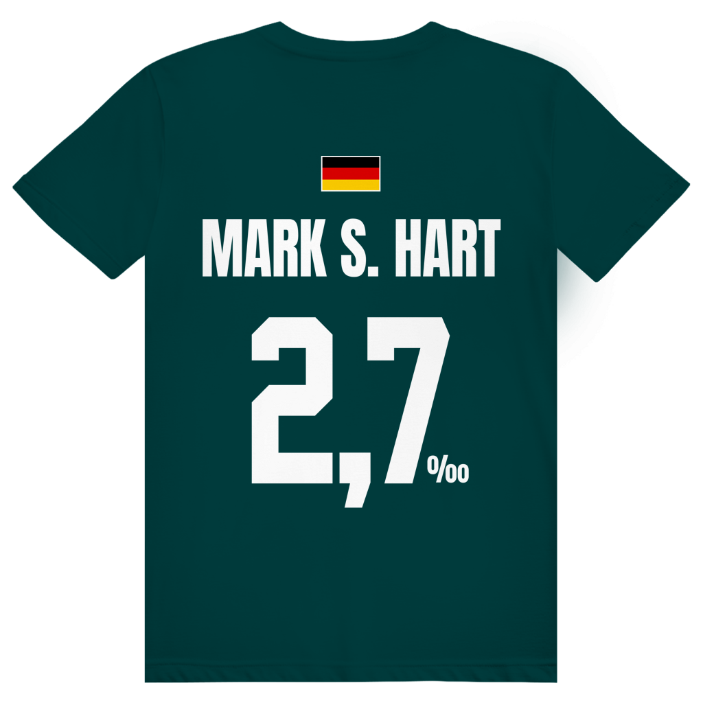 Mark S. Hart - Sauftrikot Deutschland Trikot - Premium Bio Unisex (Rückendruck) T-Shirt